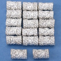 Bali Tube Rope Silver Plated Beads 8.5mm 15 Grams 15Pcs Approx. - $6.76