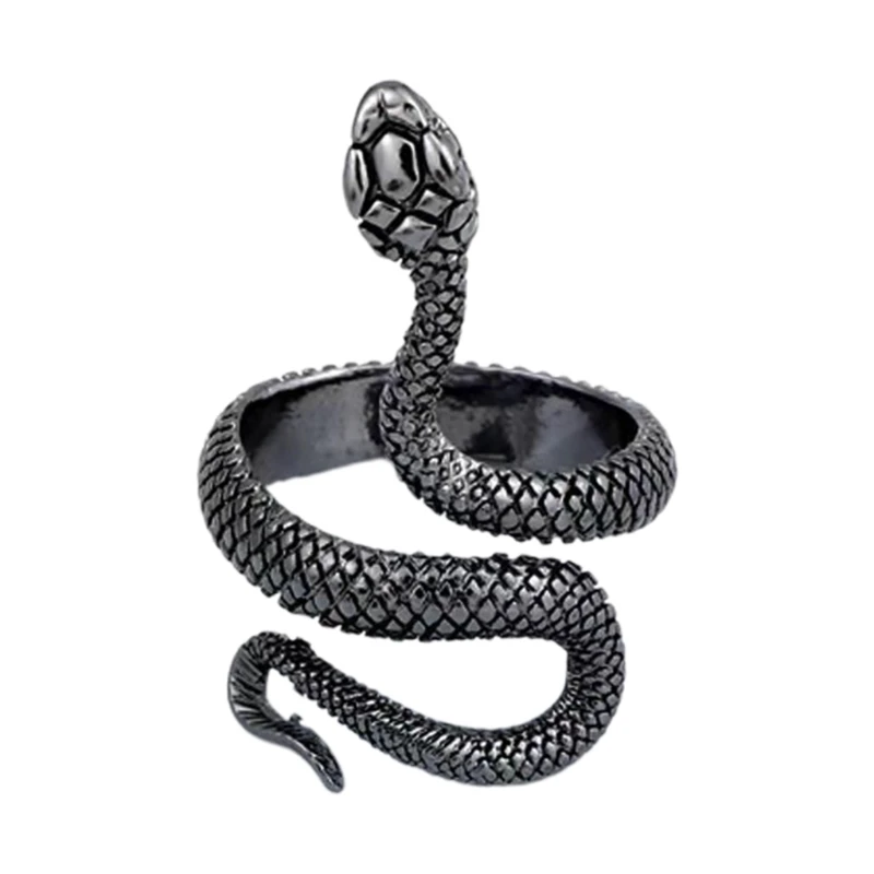 Vintage Snake Opening Ring Adjustable for Teen Women Men Gothic Personality Part - £11.62 GBP