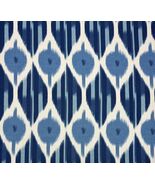 ANNA FRENCH KIMONO NAVY GEOMETRIC LINEN DESIGNER MULTIUSE FABRIC 3.5 YAR... - $346.49