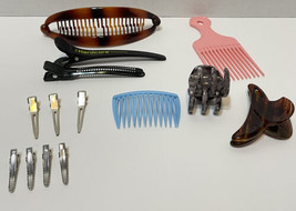 Vintage Lot of 14 Hair Accessories Clips Pick Comb Banana Clip Goody Scunci - £14.54 GBP