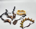 Carved Stone Turtle Jewelry Pendant Scrimshaw Bead Bracelet Necklace LOT - £38.25 GBP