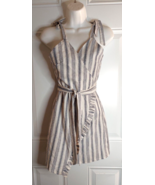 Shein Sleeveless Tie Straps Striped Wrap Dress Asymmetric Hemline Size S... - $14.24