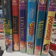 Disney VHS Movie Lot Clamshell Pocahontas Goofy Lion King Mermaid Used P... - £9.43 GBP