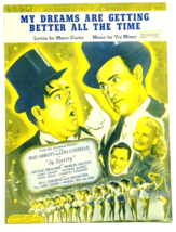 My Dreams Are Getting Better All The Time Abbott &amp; Costello Sheet Music ... - $9.95