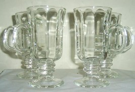 Vintage (4) Solid Libbey Coffee Latte Clear Drepression Glasses - £51.26 GBP