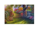 Landscape Poster Flowers Stages Trees Unframed Inside Canvas 18x12 Inch ... - $15.99