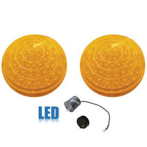 65 66 Ford Mustang Front Amber LED Park Turn Signal Light Lenses Pair w/ Flasher - $77.95