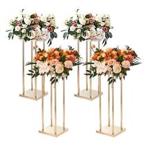 4PCS Gold Metal Column Wedding Flower Stand, 31.5inch High With Metal La... - $97.93