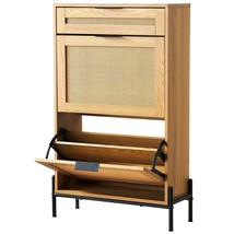 VEVOR Rattan Shoe Cabinet, Narrow Shoe Storage Organizer with 2 Flip Rattan Draw - $2,799.11 MXN