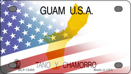 Guam Half American Flag Novelty Mini Metal License Plate Tag - £11.74 GBP