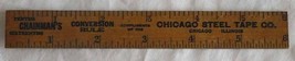 advertising ruler Chicago Steel Tape railroad tool wooden premium vintage - £11.21 GBP