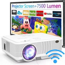 Wifi Projector With A 100-Inch Projector Screen, 9000 Lumens Projector For - $64.96