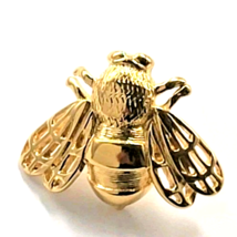Monet Gold Tone Bumble Bee Pin Vintage 3D Insect Lapel Signed Openwork W... - $369.57 MXN