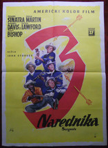 1962 Original Movie Poster Sargeants 3 John Sturges Frank Sinatra Dean Martin - £38.75 GBP