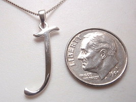 The Letter &quot;J&quot; 925 Sterling Silver Necklace j - £19.47 GBP
