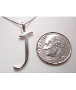 The Letter &quot;J&quot; 925 Sterling Silver Necklace j - £19.13 GBP