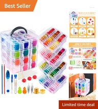 Complete 262-Piece Cross Stitch Kit - 200 Color Threads &amp; Tools in Organ... - $55.39