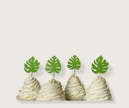 Jungle leaves Cupcake Toppers, Monstera Cupcake Toppers - $8.17