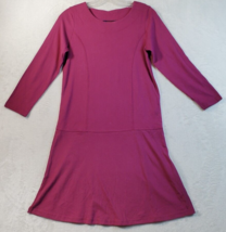 Joules T Shirt Dress Womens Size 2 Burgundy 100% Cotton Long Sleeve Round Neck - £13.86 GBP