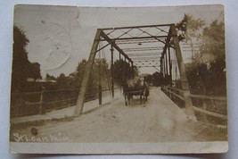 Real photo postcard St.Louis Mich horse,wagon,trestle bridge 1910 NR RPC - $15.39