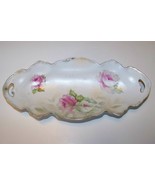 Antique marked R.S. Prussia satin glaze pink roses tray bowl - $80.71