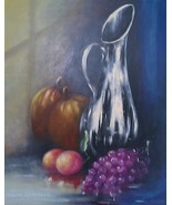Vintage original, &amp; signed Marie Linnell still life art oil painting - $662.64 CAD