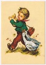 Postcard Hummel Boy Followed By Geese Germany - £2.17 GBP