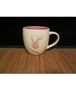 2006 Starbucks White 3D Pink Tulip Coffee Mug Tea Cup Raised Embossed 14 Oz - €13,11 EUR