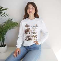 Whiskered Wonder Crewneck Sweatshirt - Cute Cat Steampunk, Cozy Casual W... - £25.24 GBP+