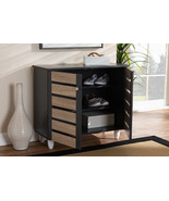 Margaret Dark Gray 3-Door Wooden Entryway Shoe Storage Cabinet - $2,356.16 MXN