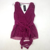 Rachel Zoe Mettalic Pruple V-Neck Romper Small New - $18.80