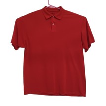 Sport Polo Shirt Mens XL Collared Short Sleeve Casual Red Polyester Jerzees - £6.10 GBP