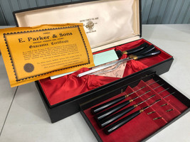Parker &amp; Sons Sheffield Steel England Carving Set + Four Knives - £10.95 GBP