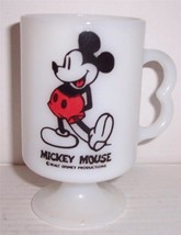 Walt Disney Mickey Mouse Anchor Hocking Collectible Milk Glass Mug - $45.42