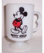 Walt Disney Mickey Mouse Anchor Hocking Collectible Milk Glass Mug - $45.42