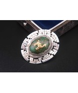 Peruvian Vintage Sterling Silver &amp; 18K Gold Llama Brooch Pendant - $67.00