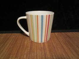 2005 Starbucks Rainbow Vertical Striped Modern Coffee Mug Tea Cup 16 oz - £11.78 GBP
