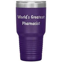 World&#39;s Greatest Pharmacist - 30oz Insulated Tumbler - Purple - £25.14 GBP