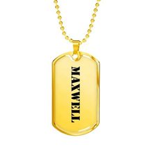 Maxwell - 18k Gold Finished Luxury Dog Tag Necklace Personalized Name - £47.22 GBP