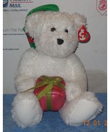 2006 TY Beanie Buddies GIFT-WRAPPED White CHRISTMAS Teddy BEAR Plush Stu... - $24.98