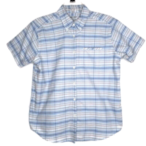 Cabin Creek Womens Shirt Size 8P Button Up Short Sleeve Blue Plaid - £16.06 GBP
