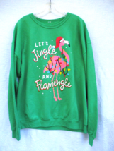 Cold Crush Christmas Flamingo Theme Fleece Jersey Sweatshirt Sweater Top... - $28.49