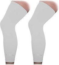 COOLOMG 1 Pair Non Slip Compression Leg Knee Long Sleeves for Sport Football, XL - £27.31 GBP