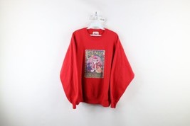 Vintage 90s Streetwear Womens 2XL Distressed Christmas Santa Claus Sweatshirt - $39.55