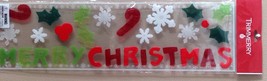 MERRY CHRISTMAS Gel Window Clings - 30 Pcs - Snowflakes, Candy Canes, Holly - £3.10 GBP