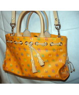 Orange Leather Tassel Tote Satchel Dooney and Bourke D & B Handbag Excellent Con - $235.00