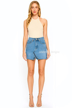 Women&#39;s Celeb Style Kendall High Waist Frayed A-line Denim Mini Skirt 12... - €25,83 EUR