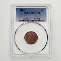 1910-S 1C Lincoln Cent Graded by PCGS as MS64RB! Gorgeous Penny! - $272.24
