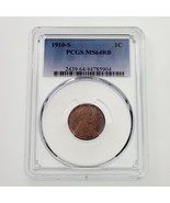 1910-S 1C Lincoln Cent Graded by PCGS as MS64RB! Gorgeous Penny! - £215.11 GBP