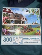 Bits &amp; Pieces Blooming Beach House 300 Pc Jigsaw Puzzle Flowers Lighthou... - $6.93